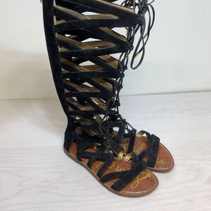 Sam Edelman Womens Suede Lace Up Gena Gladiator Sandals Black Size 8.5M